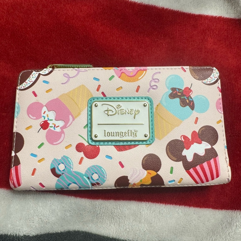 Loungefly Disney Mickey and Minnie Mouse Sweets Flap Wallet